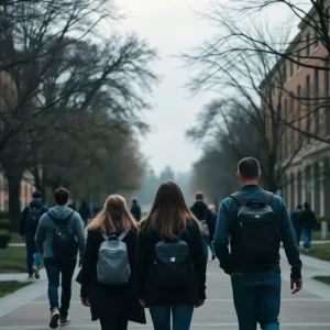 UTSA campus with students showing expressions of disbelief