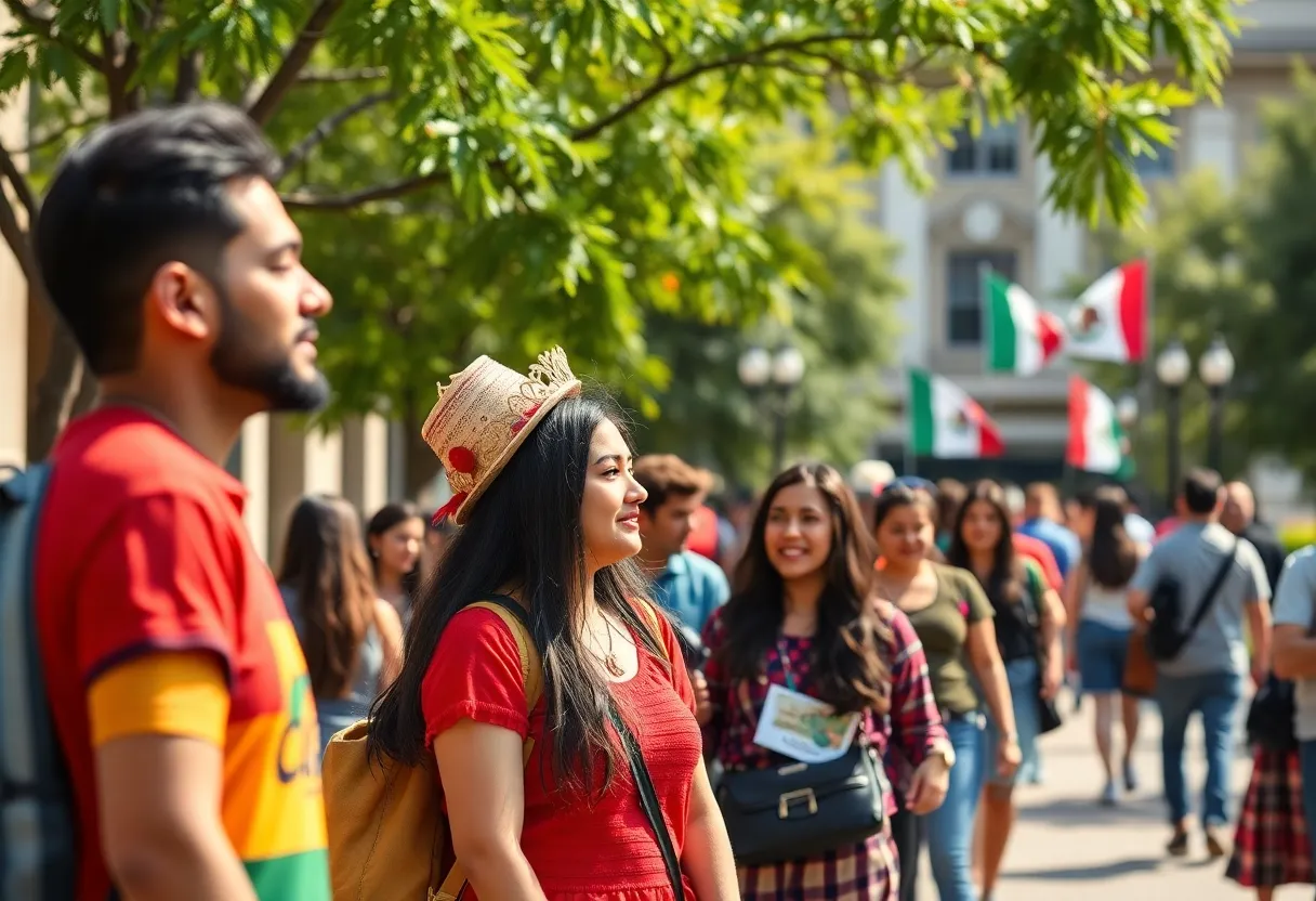 Students celebrating Mexican American culture on campus
