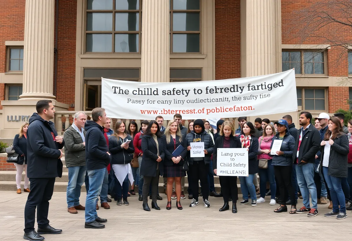 Students on university campus discussing serious news