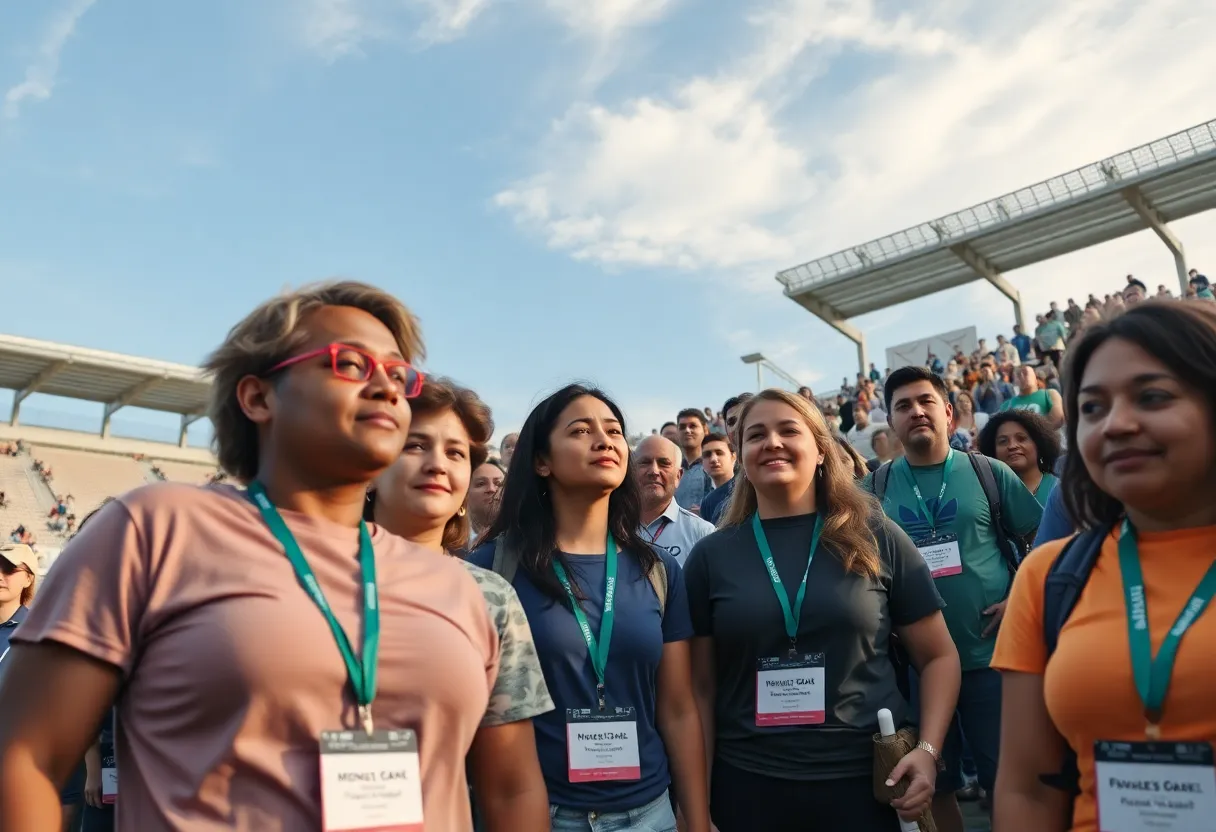 Participants of the 9/11 Memorial Climb at the Alamodome in San Antonio