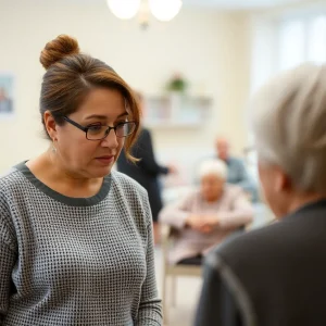 Family member watching over elderly care