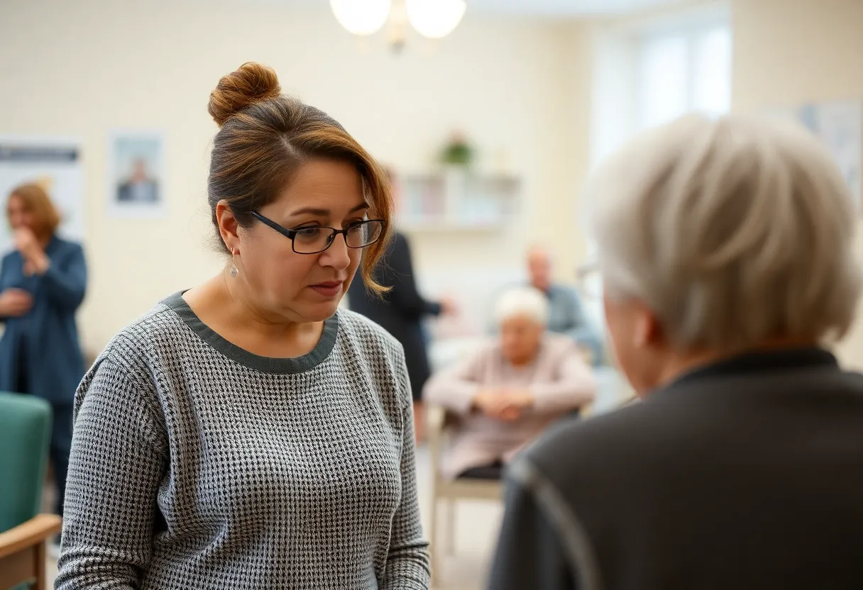 Family member watching over elderly care