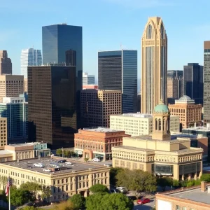 Dallas Skyline with Financial Growth Theme