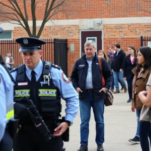 Heightened security at a school amidst safety concerns