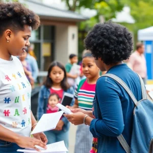 Families participating in autism awareness event in Laredo