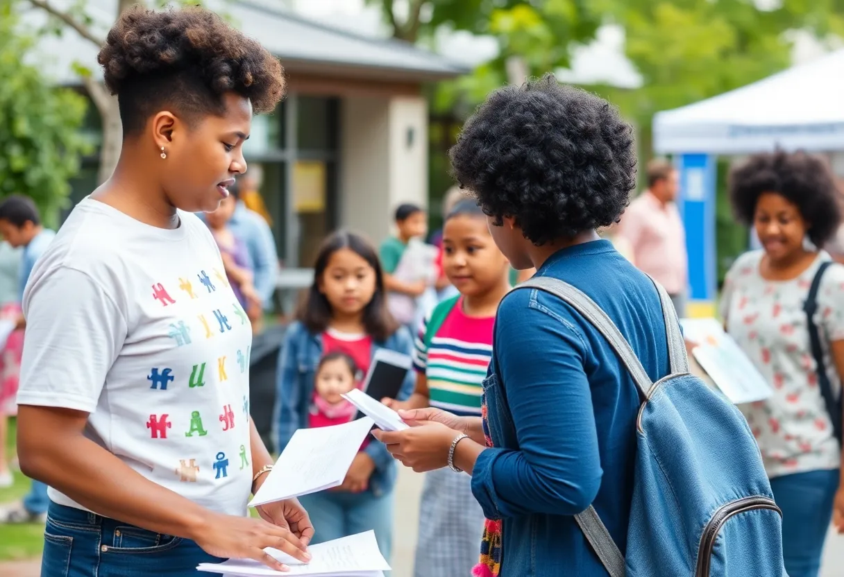 Families participating in autism awareness event in Laredo