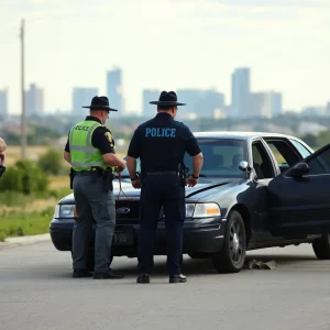 Law enforcement inspecting a stolen vehicle in Laredo, Texas
