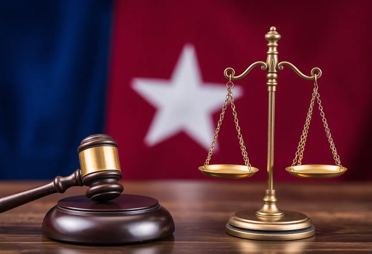 Symbolic representation of legal issues surrounding abortion rights in Texas