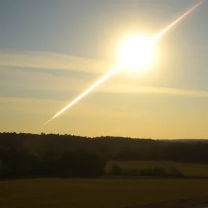 Bright meteor blazing across the sky in North Georgia