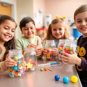 Mitch Johnson interacting with children during art therapy at Methodist Children’s Hospital