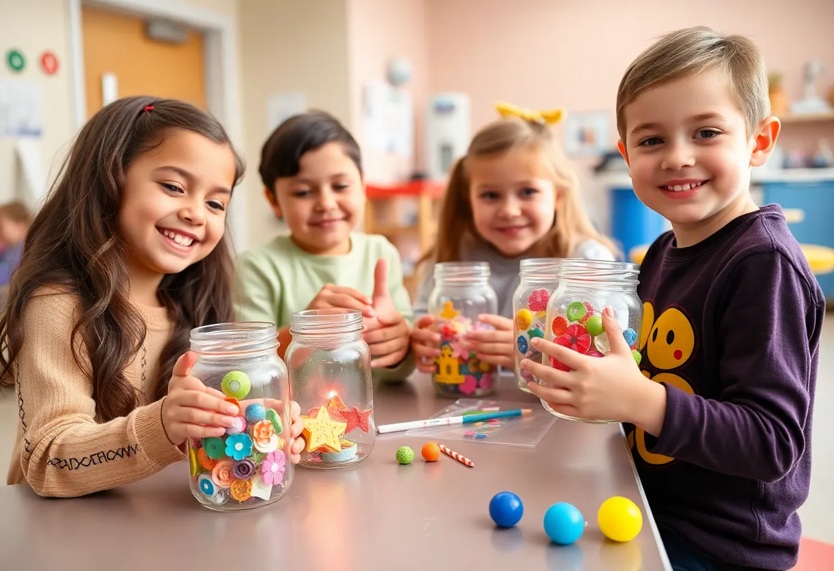 Mitch Johnson interacting with children during art therapy at Methodist Children’s Hospital