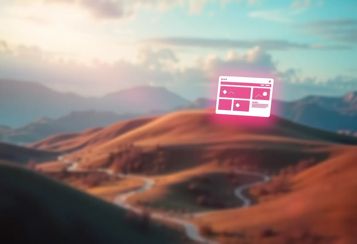 Illustration of navigating through digital landscape with options for finding missing web pages.