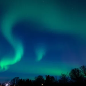 Aurora borealis visible in the Texas night sky