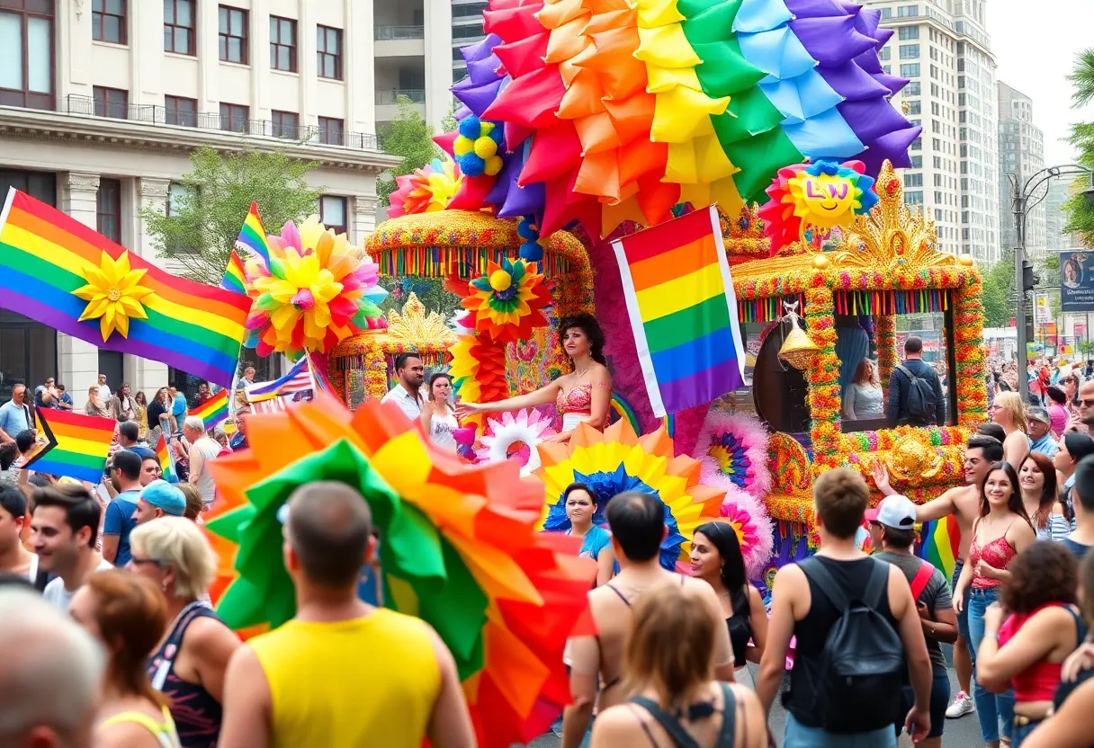 Colorful parade at the Pride Bigger Than Texas Festival