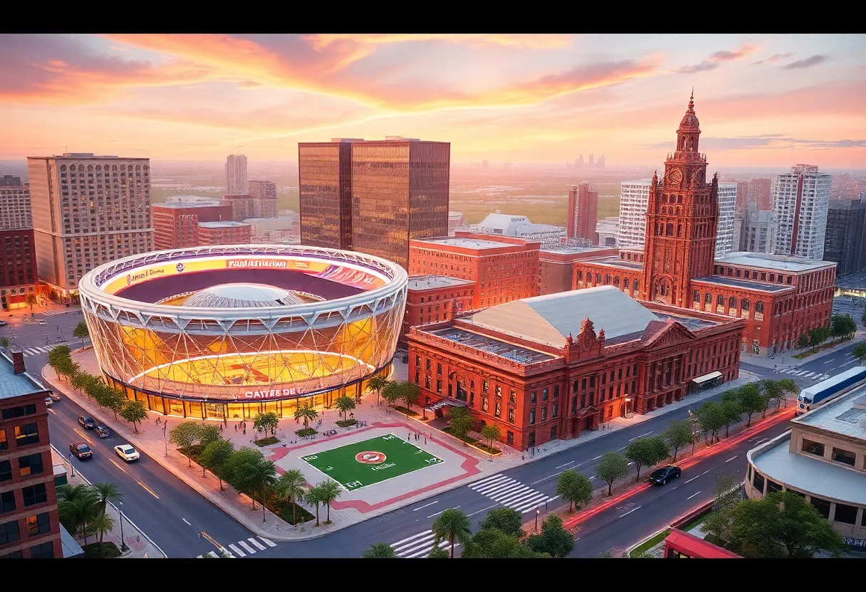 Conceptual design of Project Marvel San Antonio sports complex.