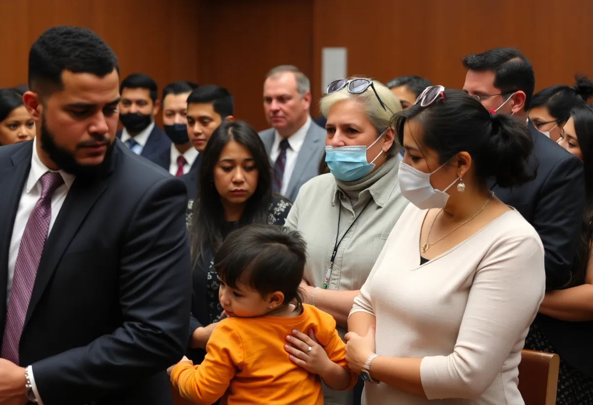 Protest against ICE arrests outside immigration court
