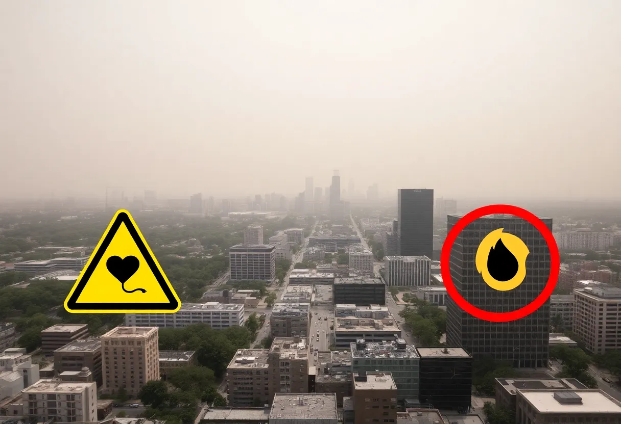 Dusty sky in San Antonio due to Saharan dust cloud