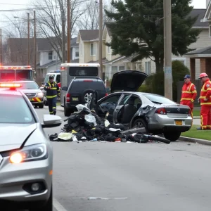 Emergency responders at the car accident site in San Antonio