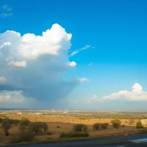 A contrasting image of San Antonio's drought-affected area after recent rainfall