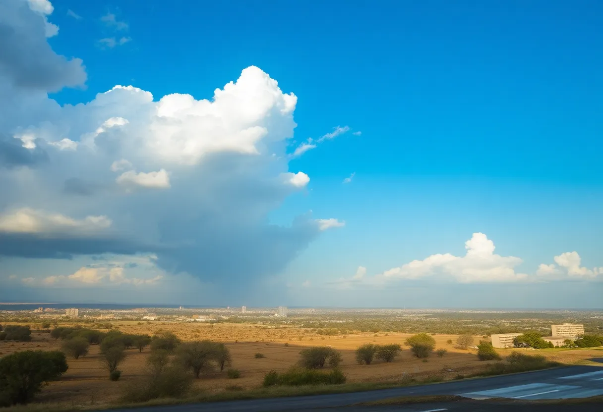 A contrasting image of San Antonio's drought-affected area after recent rainfall