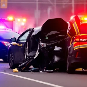 Emergency responders at the scene of a vehicle crash