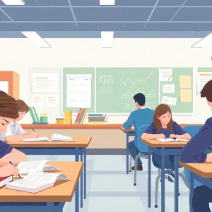 Students in a classroom in San Antonio focusing on studies