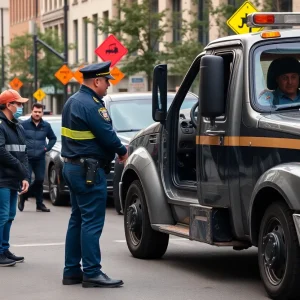 San Antonio police officer and tow truck driver in a dispute