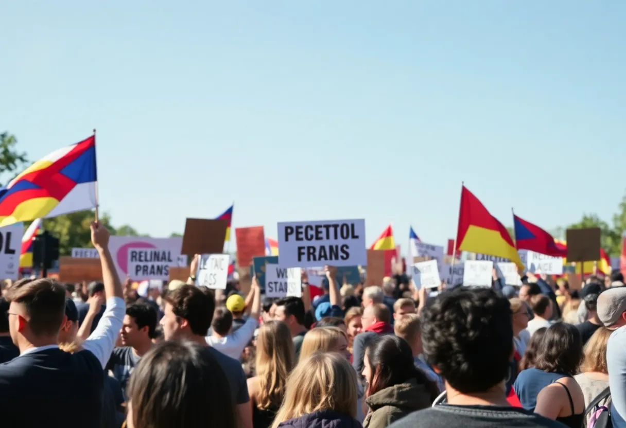 Crowd at a San Antonio rally for Democratic unity