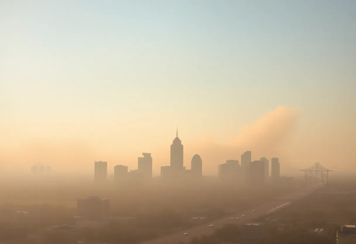 San Antonio skyline affected by Saharan dust