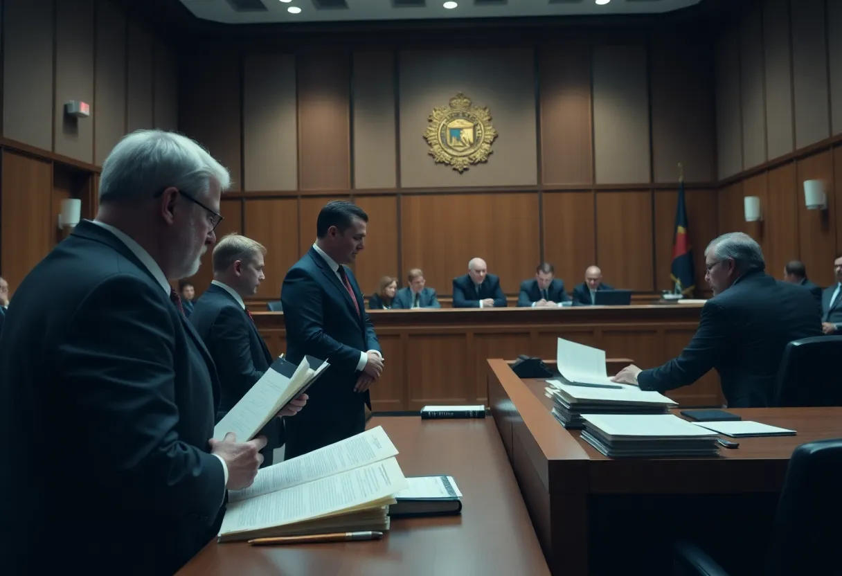Courtroom during a trial related to a San Antonio shooting case