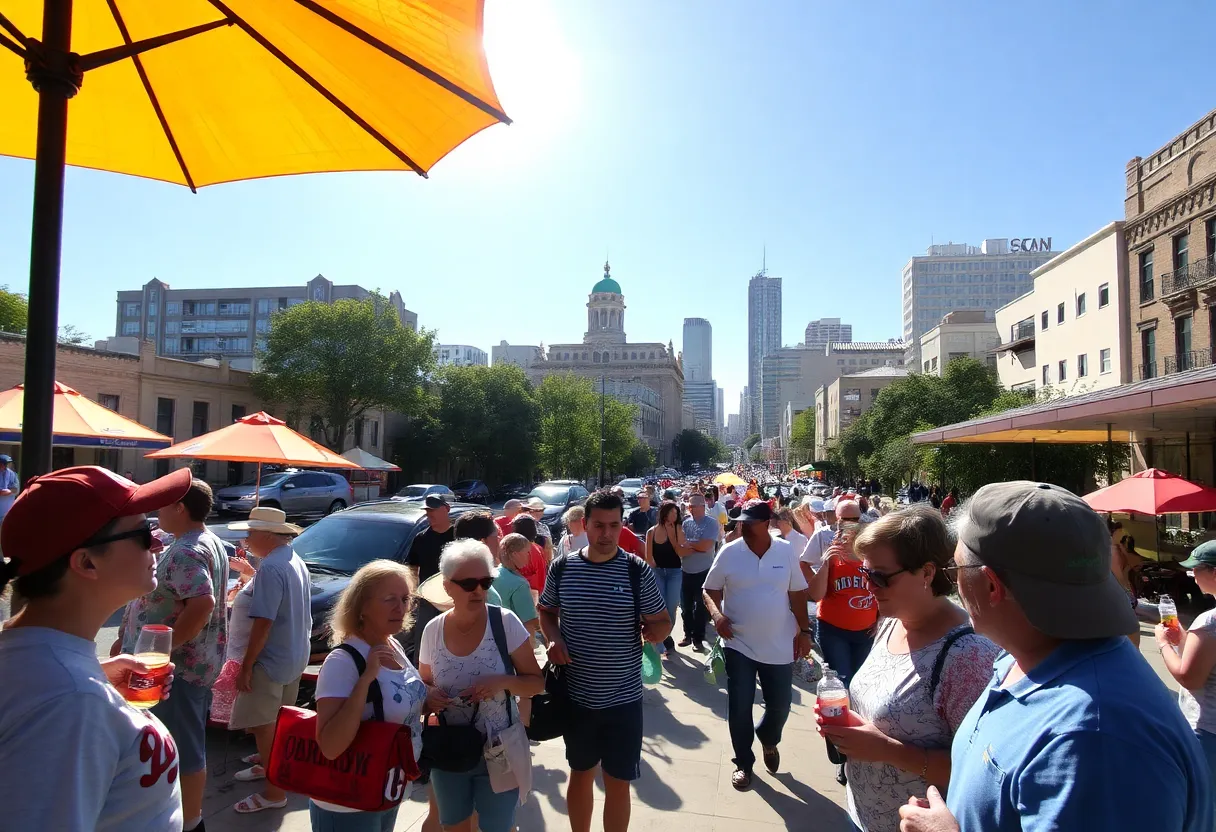 Cityscape of San Antonio showcasing summer heat