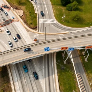 Construction site with traffic disruptions in San Antonio