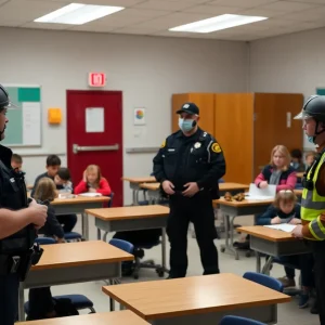 Police presence at a middle school for safety