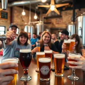 Brewery in Texas with craft beer being served