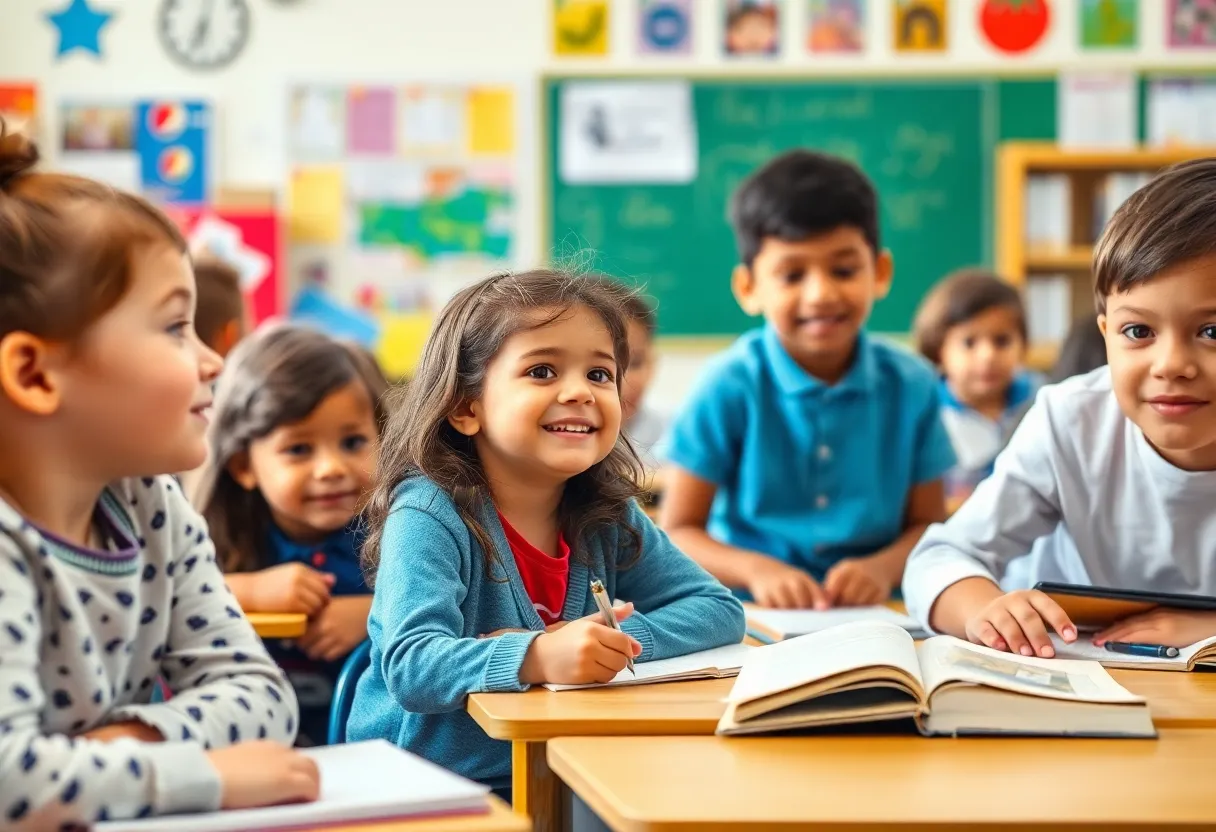 Classroom scene illustrating educational choice in Texas