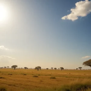 Texas landscape with warm weather and sunny skies