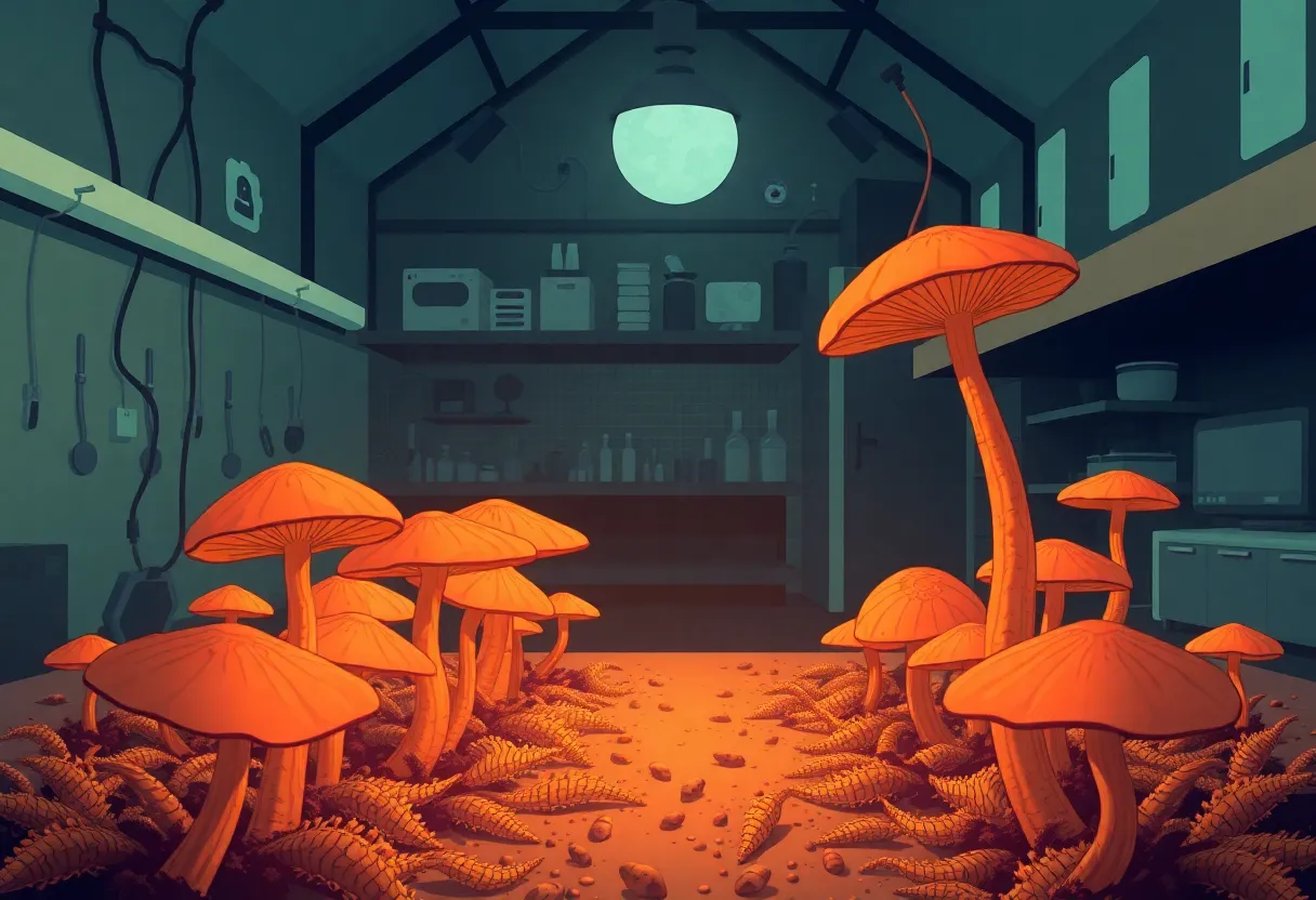 Laboratory with toxic fungus growth