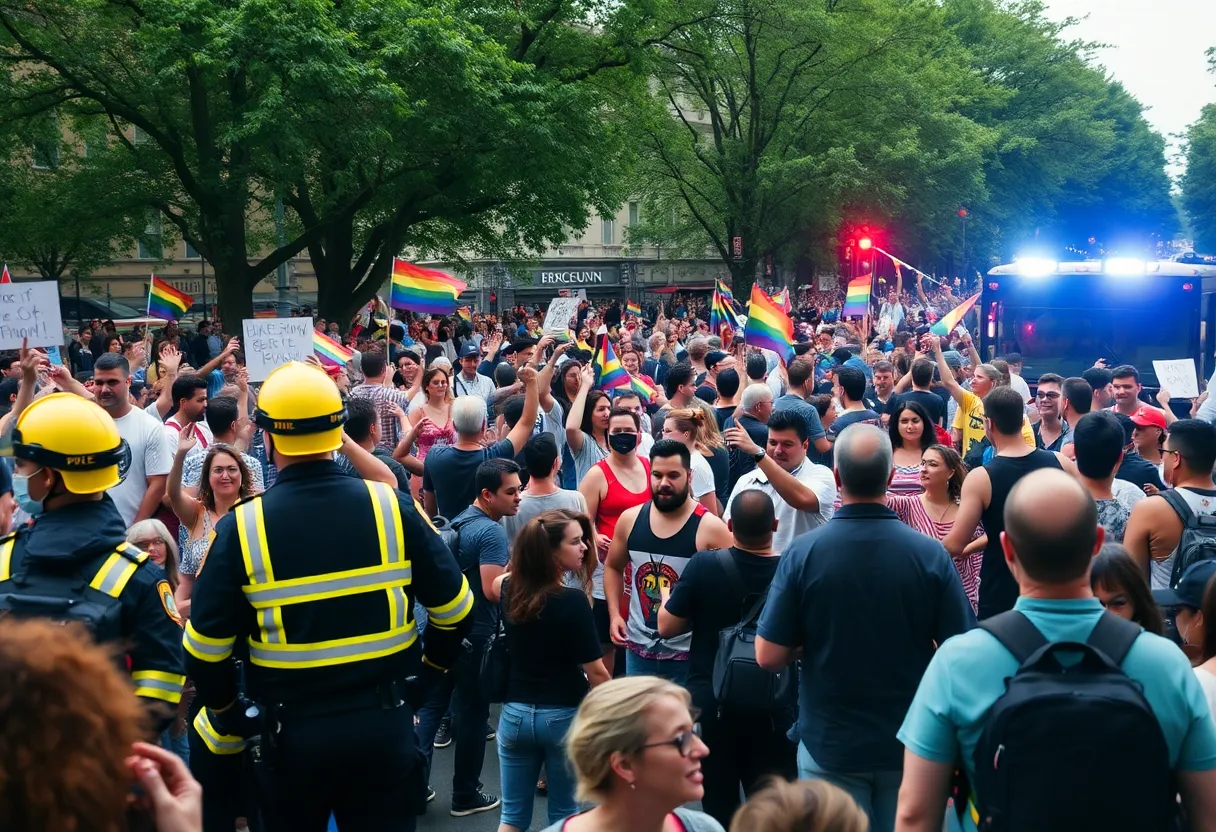 Emergency responders at a chaotic pride event in Dupont Circle