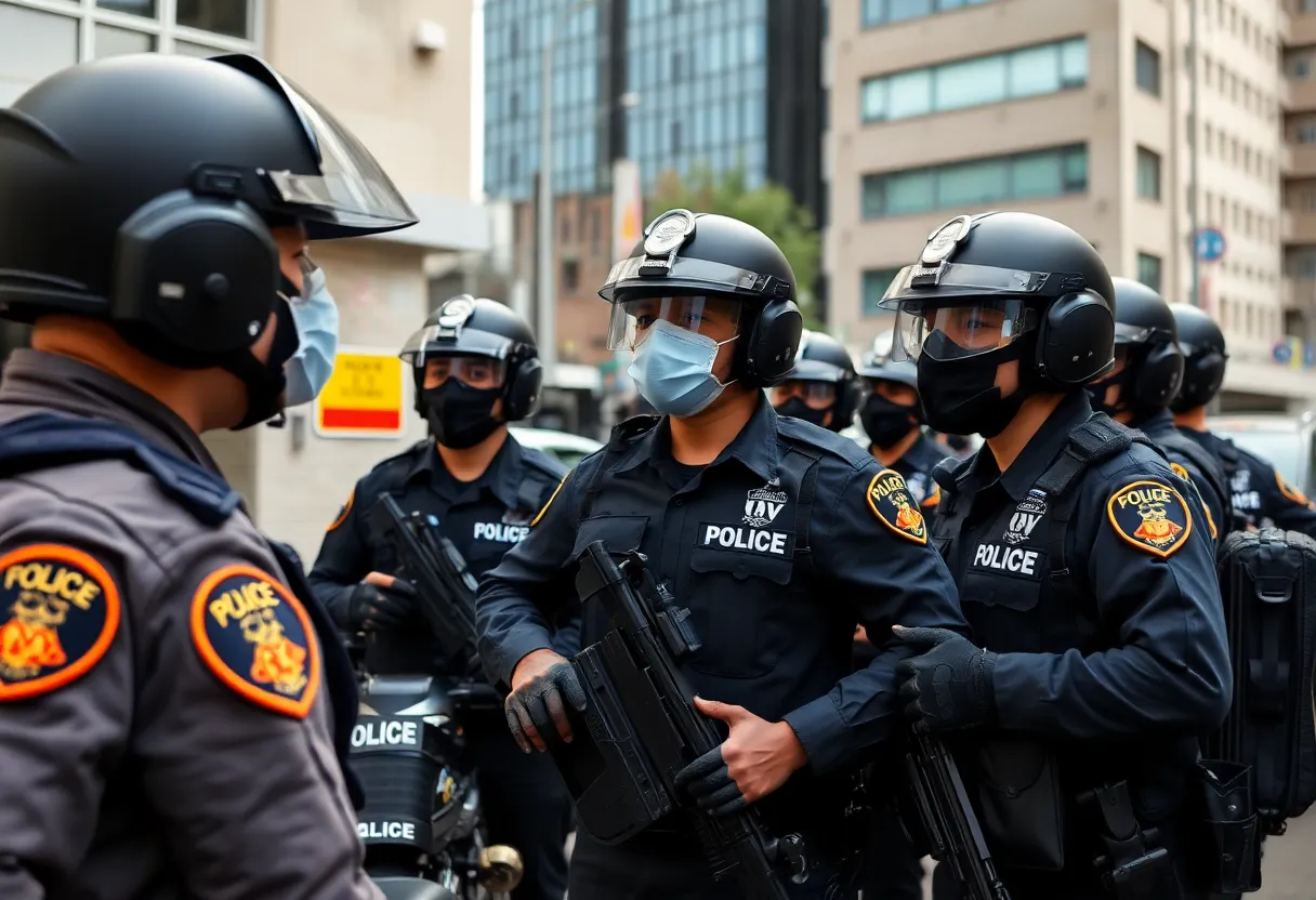 Law enforcement conducting a human trafficking operation