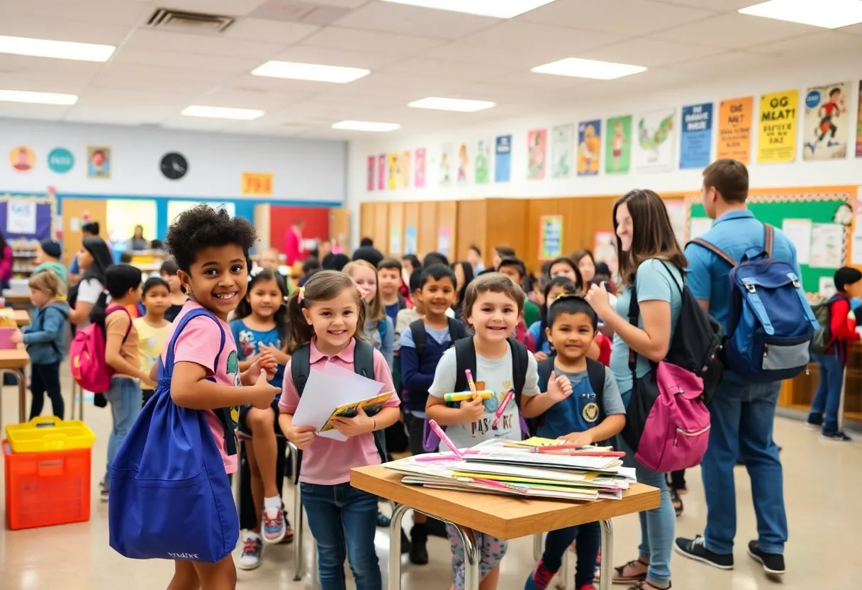 Classroom set up for welcoming students back to school