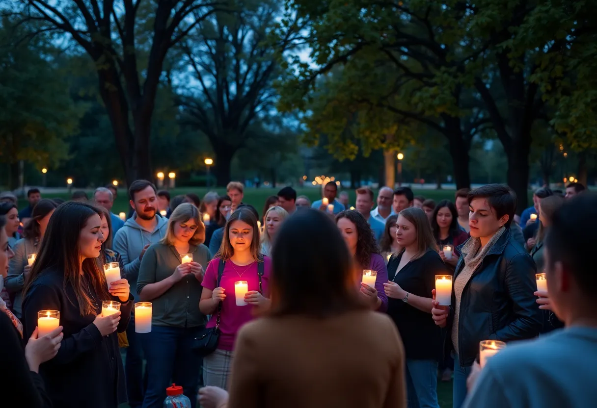 Community gathered at a candlelight vigil in downtown San Antonio for flood victims