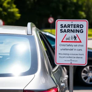 Awareness sign for child safety in vehicles