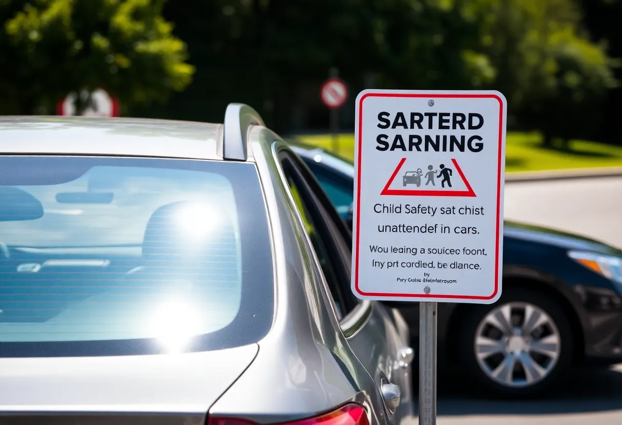 Awareness sign for child safety in vehicles