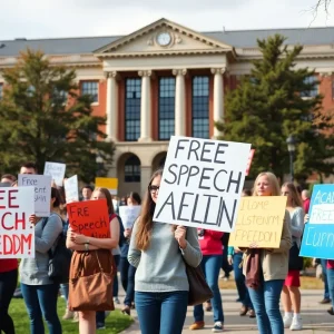 Students protesting at Columbia University