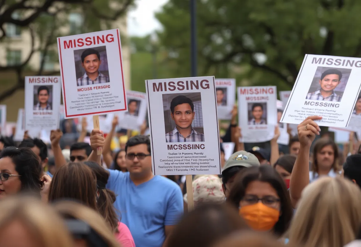 Community members gathering in San Antonio to support efforts for missing persons