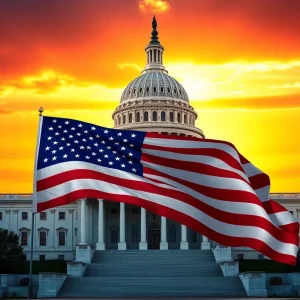 U.S. Capitol building with American flag representing legislative action