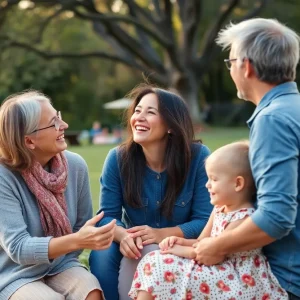 Family gathering in memory of loved one
