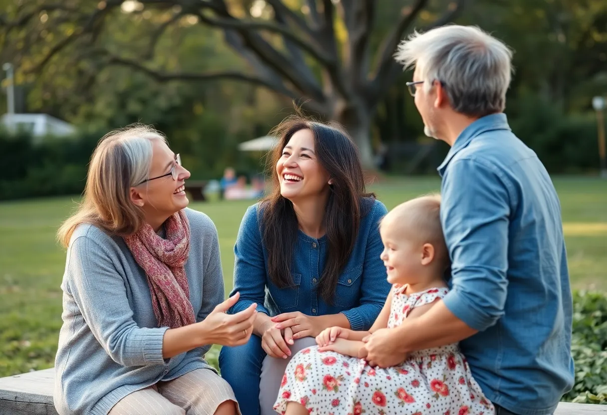 Family gathering in memory of loved one