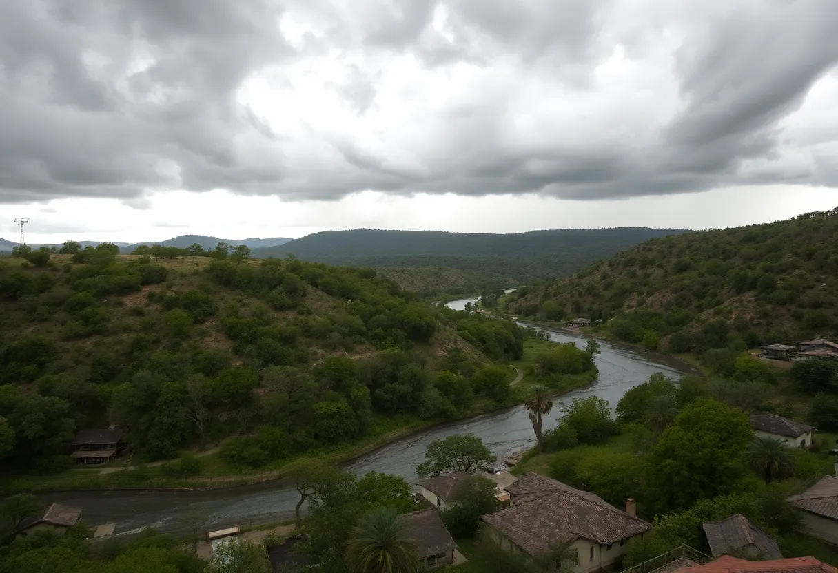 Texas Hill Country landscape affected by flash flooding risks