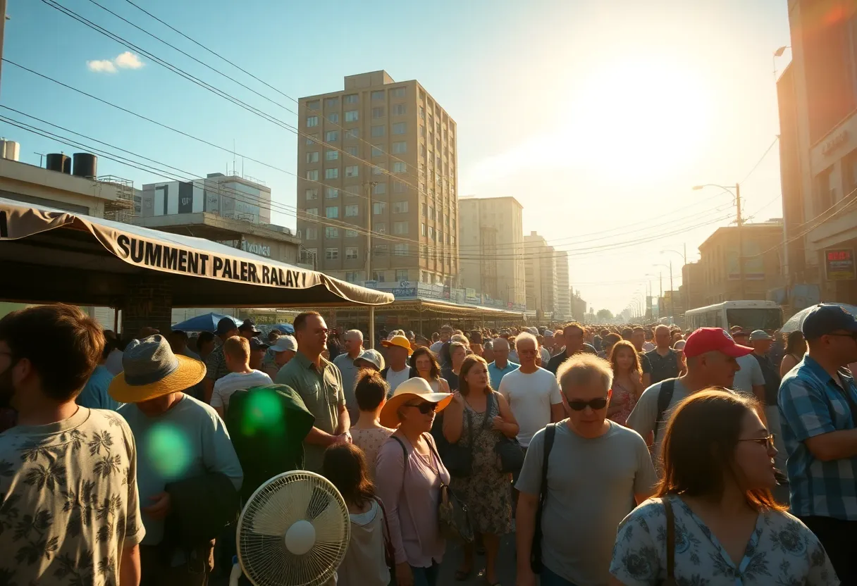 Crowded urban area in the Northeast U.S. during a heat wave